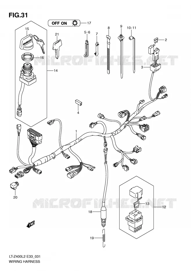WIRING HARNESS Suzuki QUAD 400 QUADSPORT 2012  LT-Z400L2(E33)