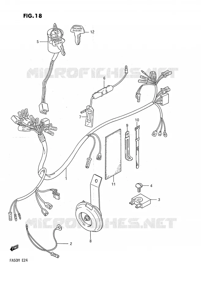 WIRING HARNESS Suzuki SCOOTER 50 FA 1991  FA50M(E24)