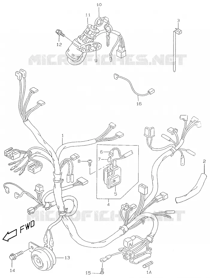 WIRING HARNESS Suzuki SCOOTER 50 ZILLION 1999  UX50WX