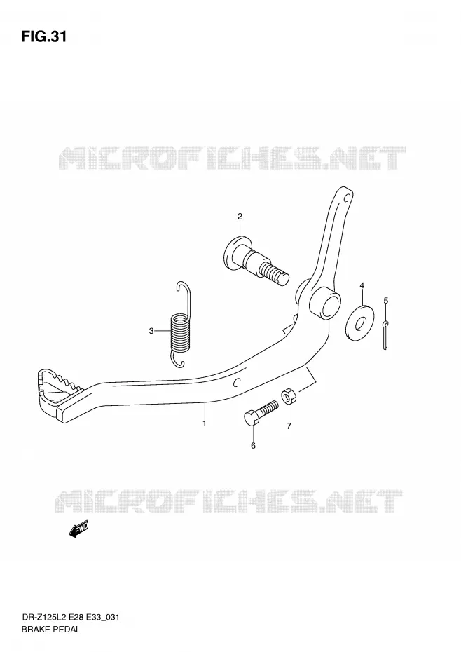 BRAKE PEDAL Suzuki MOTO 125 DR-Z 2012  DR-Z125L2(E28)
