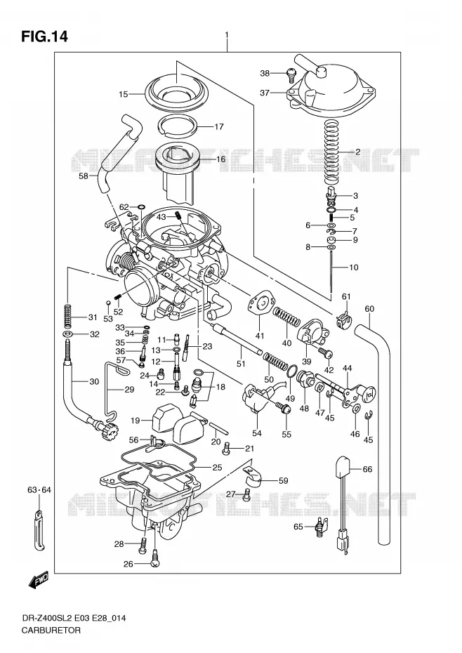 CARBURETOR (DR-Z400SL2 E33) Suzuki MOTO 400 DR-Z 2012  DR-Z400SL2(E03)