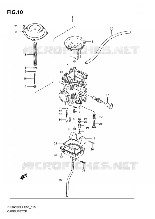 CARBURETOR Suzuki MOTO 200 DR 2012  DR200SEL2(E06)