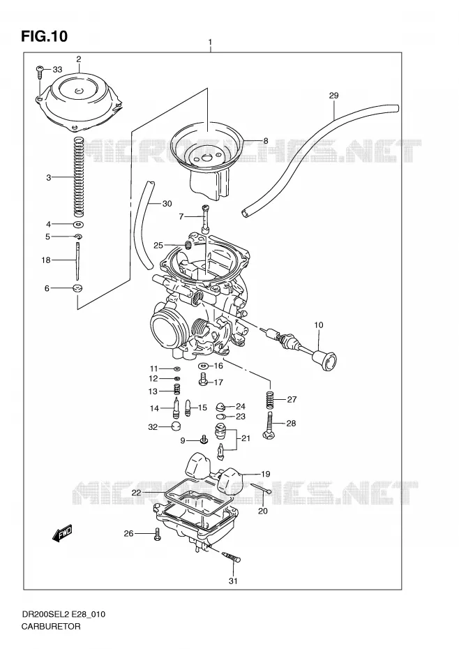 CARBURETOR Suzuki MOTO 200 DR 2012  DR200SEL2(E28)