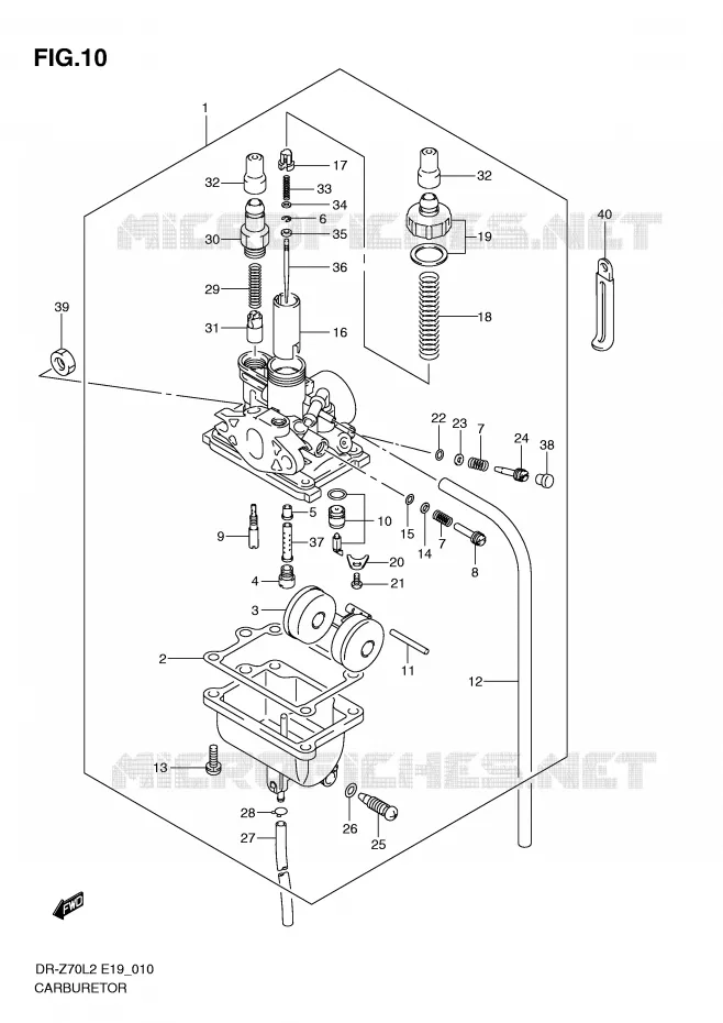 CARBURETOR Suzuki MOTO 70 DR-Z 2012  DR-Z70L2(E19)