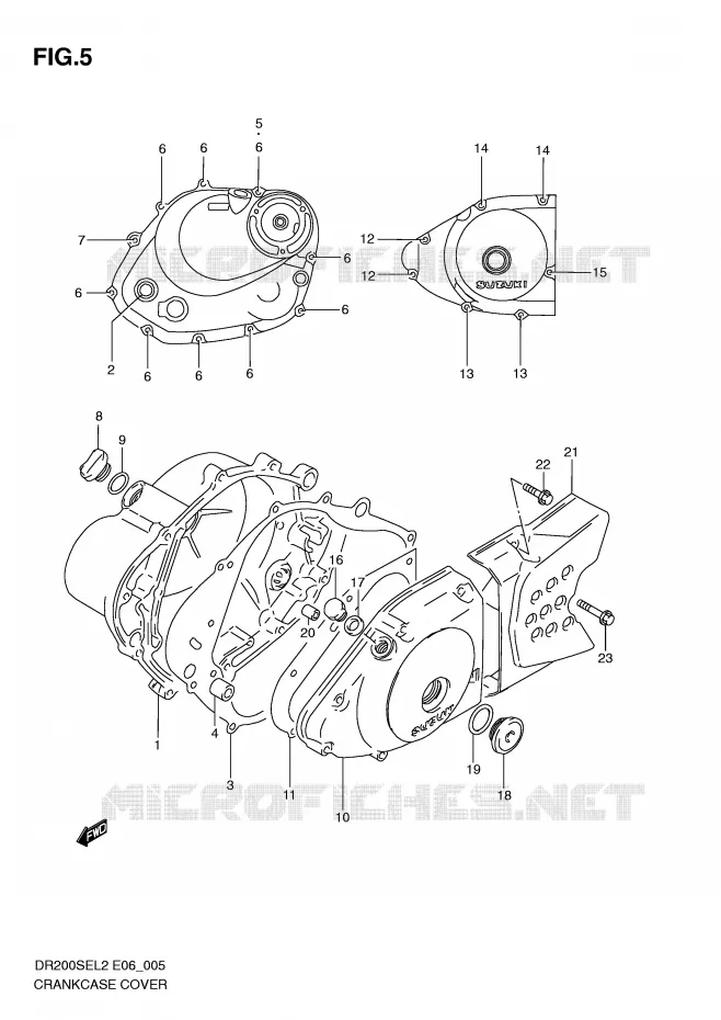CRANKCASE COVER Suzuki MOTO 200 DR 2012  DR200SEL2(E06)