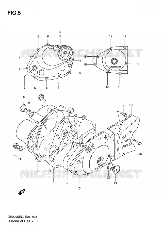 CRANKCASE COVER Suzuki MOTO 200 DR 2012  DR200SEL2(E28)