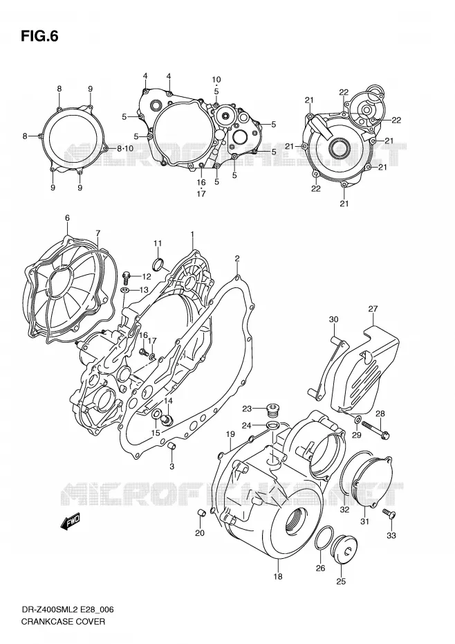 CRANKCASE COVER Suzuki MOTO 400 DR-Z 2012  DR-Z400SML2(E28)