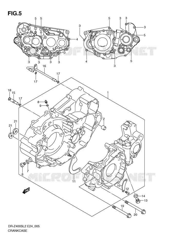 CRANKCASE Suzuki MOTO 400 DR-Z 2012  DR-Z400SL2(E24)