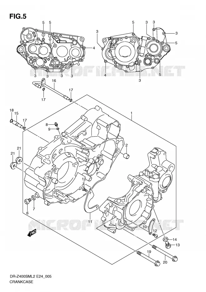 CRANKCASE Suzuki MOTO 400 DR-Z 2012  DR-Z400SML2(E24)