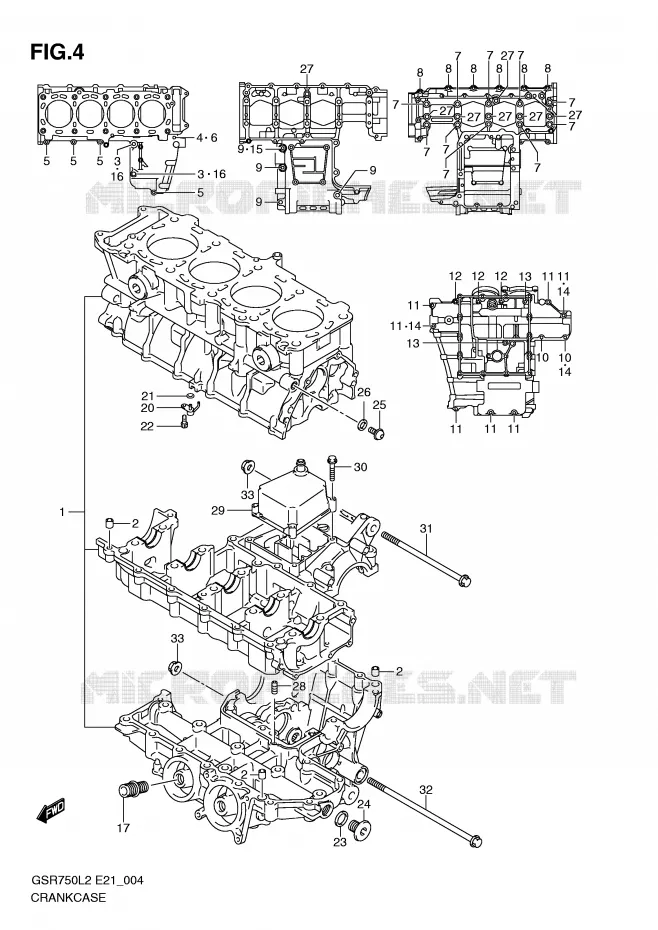 CRANKCASE Suzuki MOTO 750 GSR 2012  GSR750L2(E21)