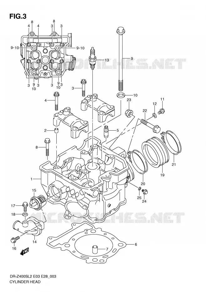 CYLINDER HEAD Suzuki MOTO 400 DR-Z 2012  DR-Z400SL2(E03)