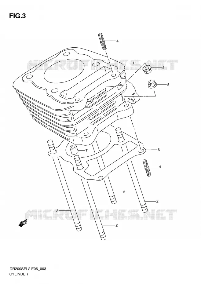 CYLINDER Suzuki MOTO 200 DR 2012  DR200SEL2(E06)