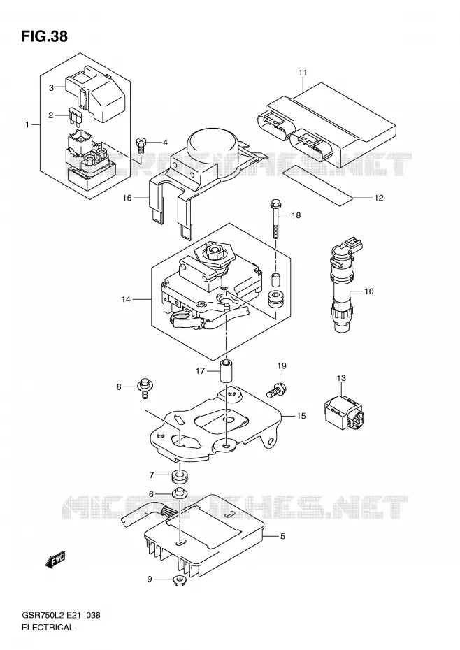 ELECTRICAL (GSR750L2 E21) Suzuki MOTO 750 GSR 2012  GSR750L2(E21)