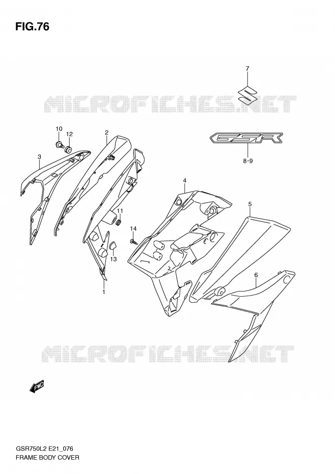 FAIRING Suzuki MOTO 750 GSR 2012  GSR750L2(E21)