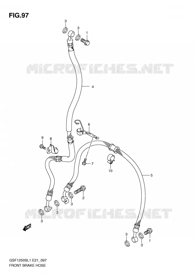 FRONT BRAKE HOSE (GSF1250SL1 E24) Suzuki MOTO 1250 BANDIT 2012  GSF1250SAL1(E21)
