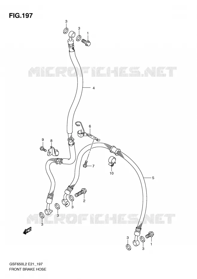 FRONT BRAKE HOSE (GSF650L2 E21) Suzuki MOTO 650 BANDIT 2014  GSF650SAL2(E21)