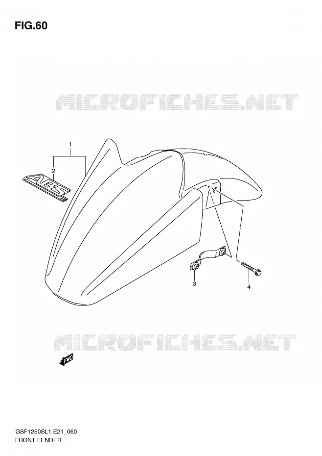 FRONT FENDER (GSF1250SAL1 E24) Suzuki MOTO 1250 BANDIT 2011  GSF1250SL1(E21)