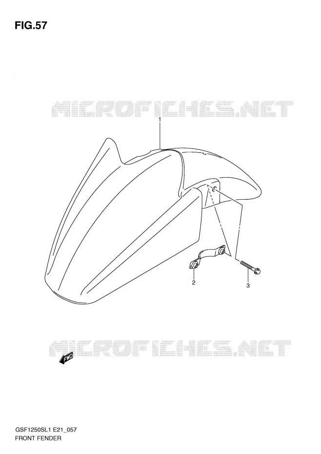 FRONT FENDER (GSF1250SL1 E21) Suzuki MOTO 1250 BANDIT 2011  GSF1250SL1(E21)