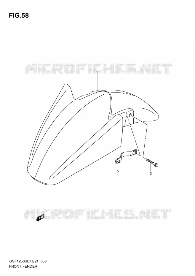 FRONT FENDER (GSF1250SL1 E24) Suzuki MOTO 1250 BANDIT 2011  GSF1250SL1(E21)