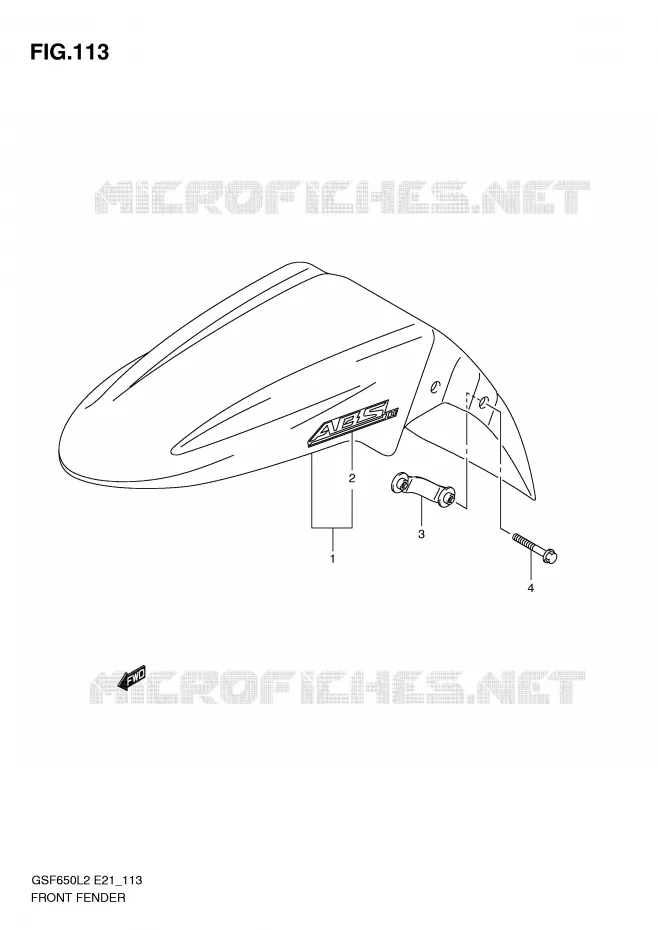 FRONT FENDER (GSF650AL2 E21) Suzuki MOTO 650 BANDIT 2014  GSF650SAL2(E21)