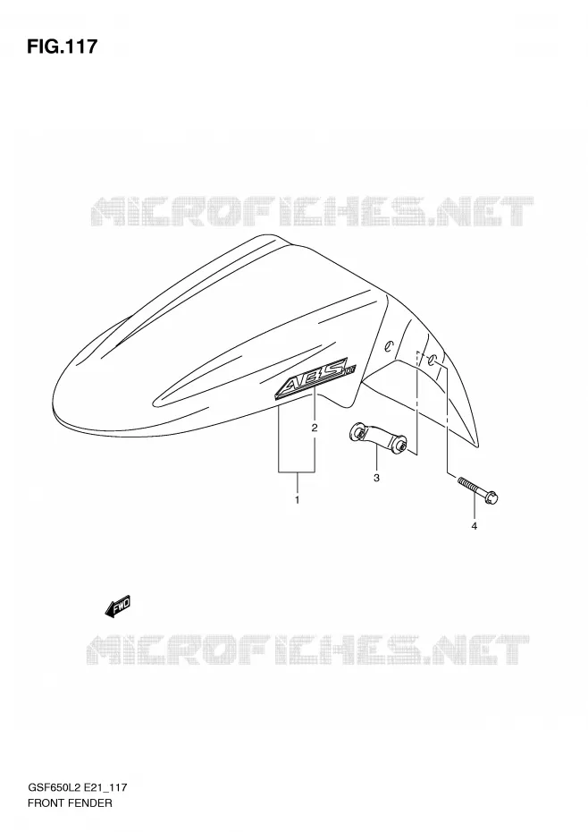 FRONT FENDER (GSF650SAL2 E21) Suzuki MOTO 650 BANDIT 2012  GSF650AL2(E21)