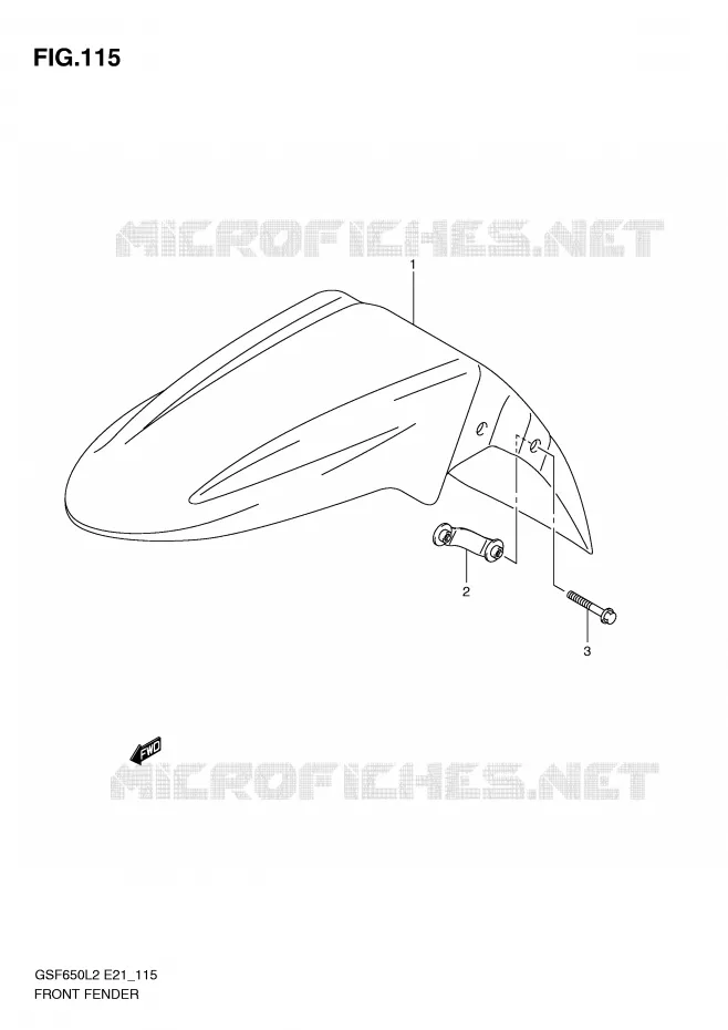 FRONT FENDER (GSF650SL2 E21) Suzuki MOTO 650 BANDIT 2012  GSF650AL2(E21)