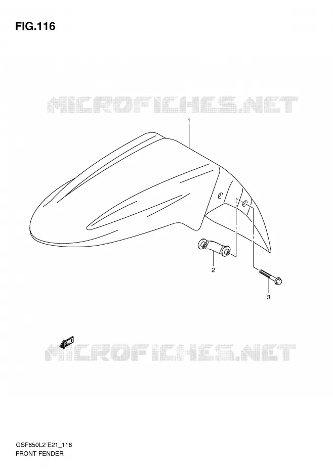 FRONT FENDER (GSF650SUL2 E21) Suzuki MOTO 650 BANDIT 2012  GSF650SAL2(E21)