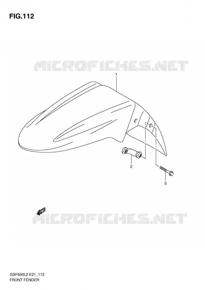 FRONT FENDER (GSF650UL2 E21) Suzuki MOTO 650 BANDIT 2012  GSF650AL2(E21)