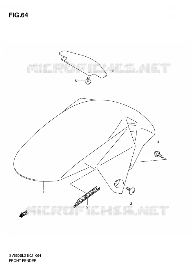 FRONT FENDER (SV650SAL2 E24) Suzuki MOTO 650 SV 2012  SV650SL2(E02)