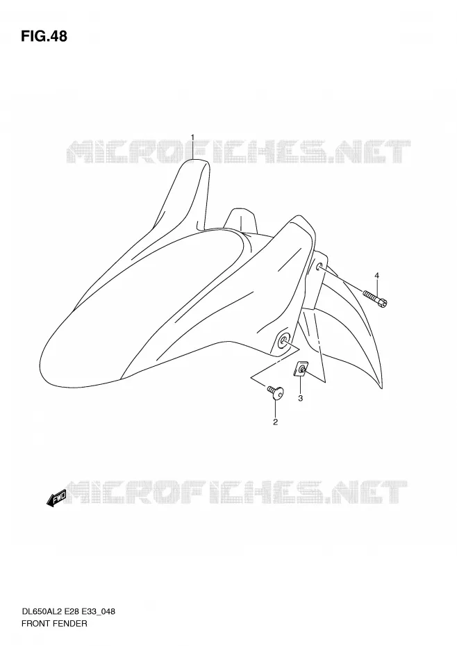 FRONT FENDER Suzuki MOTO 650 V-STROM 2012  DL650AL2(E28)