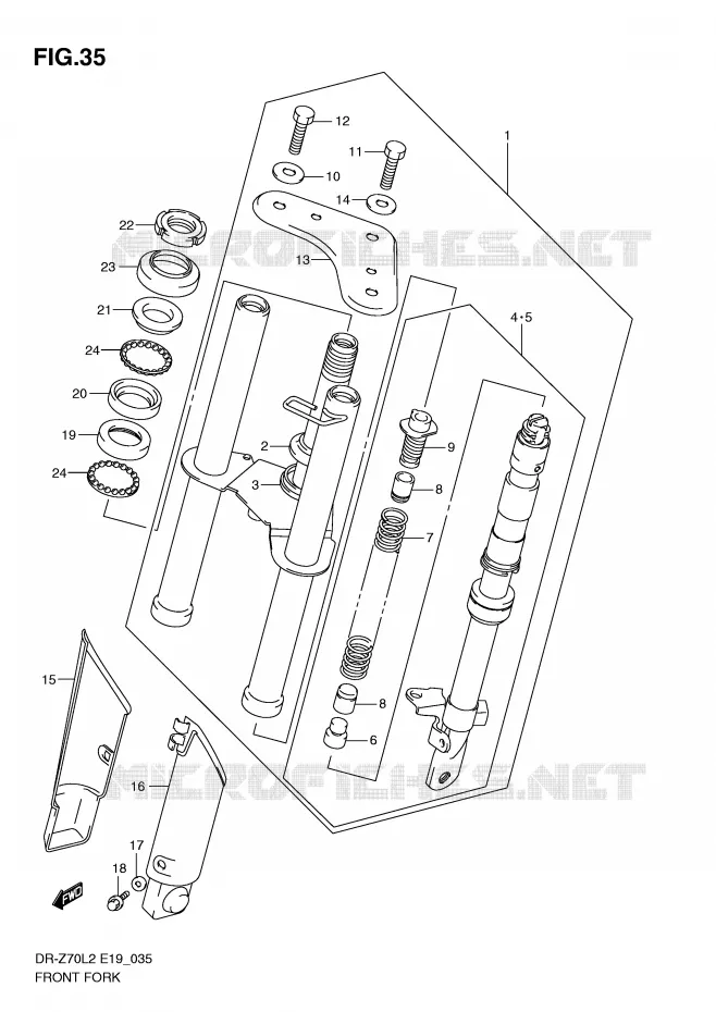 FRONT FORK Suzuki MOTO 70 DR-Z 2012  DR-Z70L2(E19)
