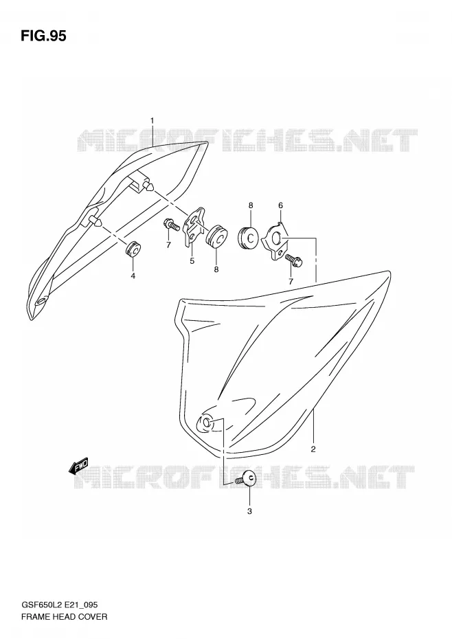 FRONT FRAME COVER (GSF650L2 E21) Suzuki MOTO 650 BANDIT 2012  GSF650SL2(E21)