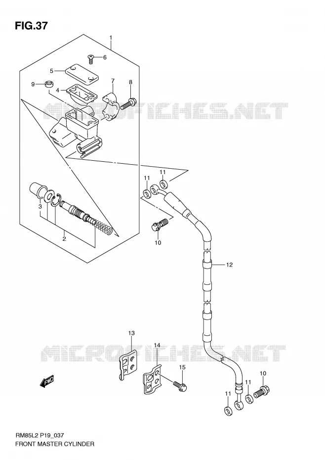 FRONT MASTER CYLINDER (RM85L2 P19) Suzuki MOTO 85 RM 2012  RM85LL2(P19)