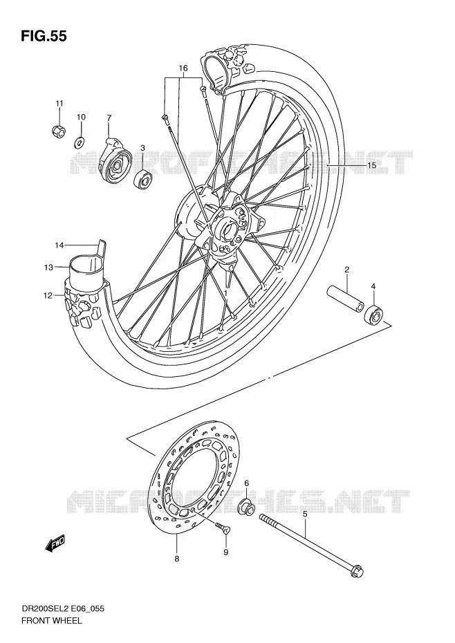 FRONT WHEEL Suzuki MOTO 200 DR 2012  DR200SEL2(E06)