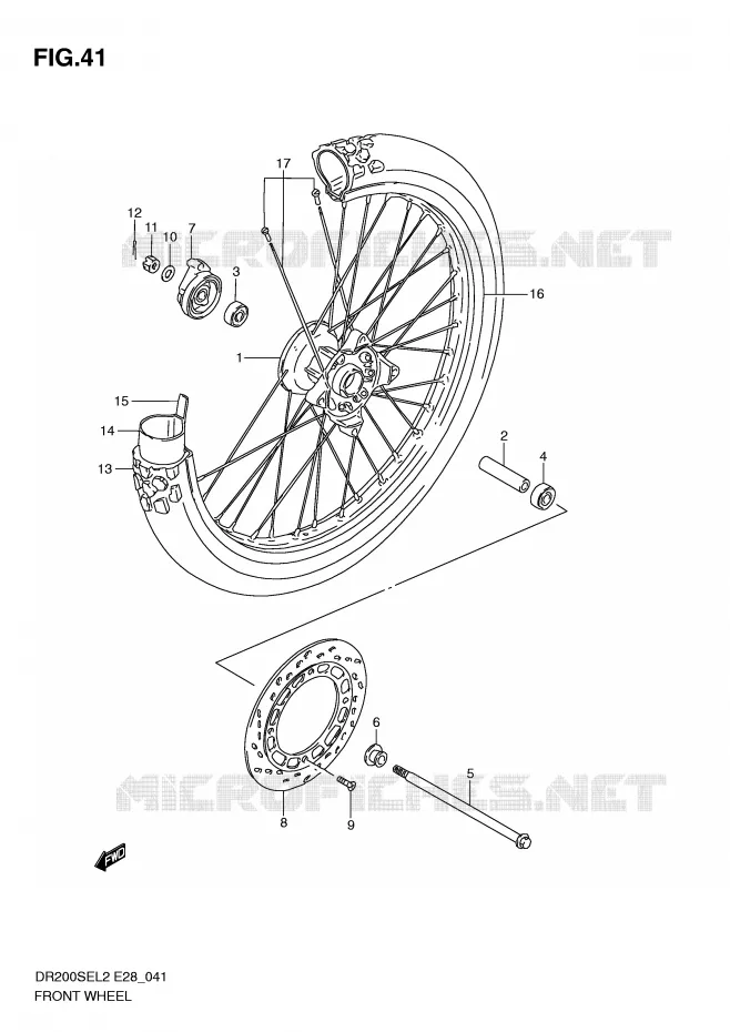 FRONT WHEEL Suzuki MOTO 200 DR 2012  DR200SEL2(E28)