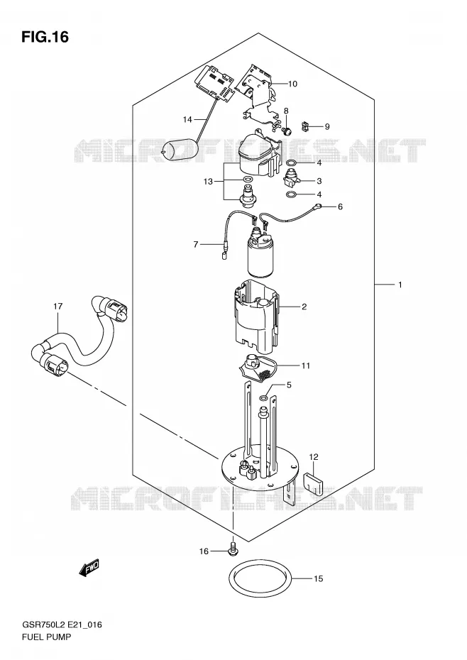 FUEL PUMP Suzuki MOTO 750 GSR 2012  GSR750AL2(E21)