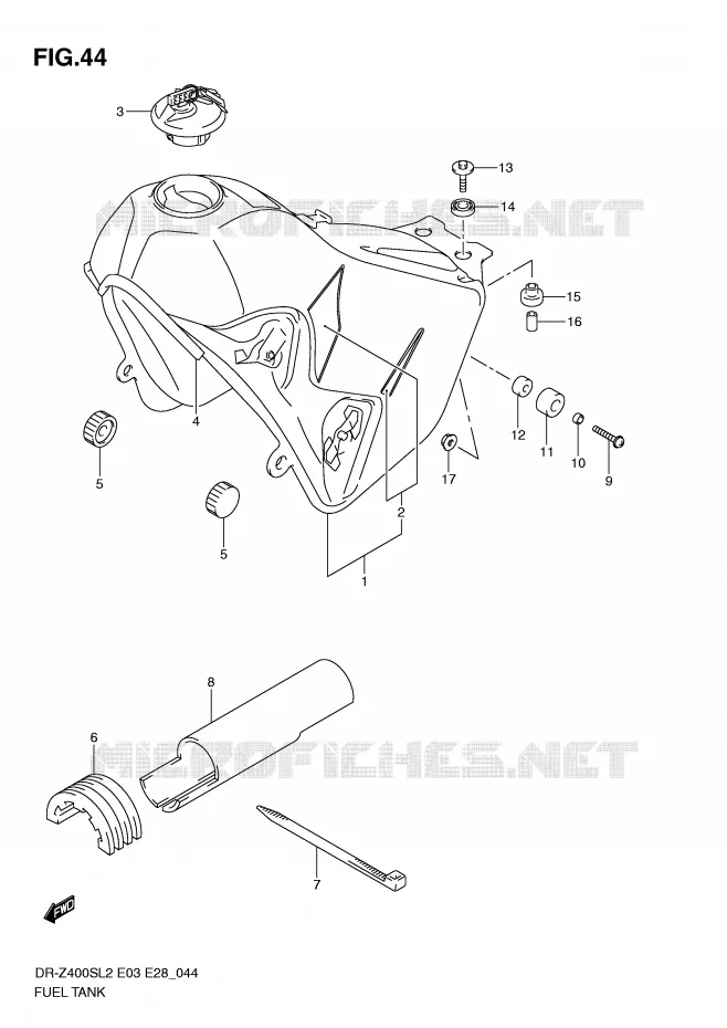 FUEL TANK (DR-Z400SL2 E33) Suzuki MOTO 400 DR-Z 2012  DR-Z400SL2(E03)