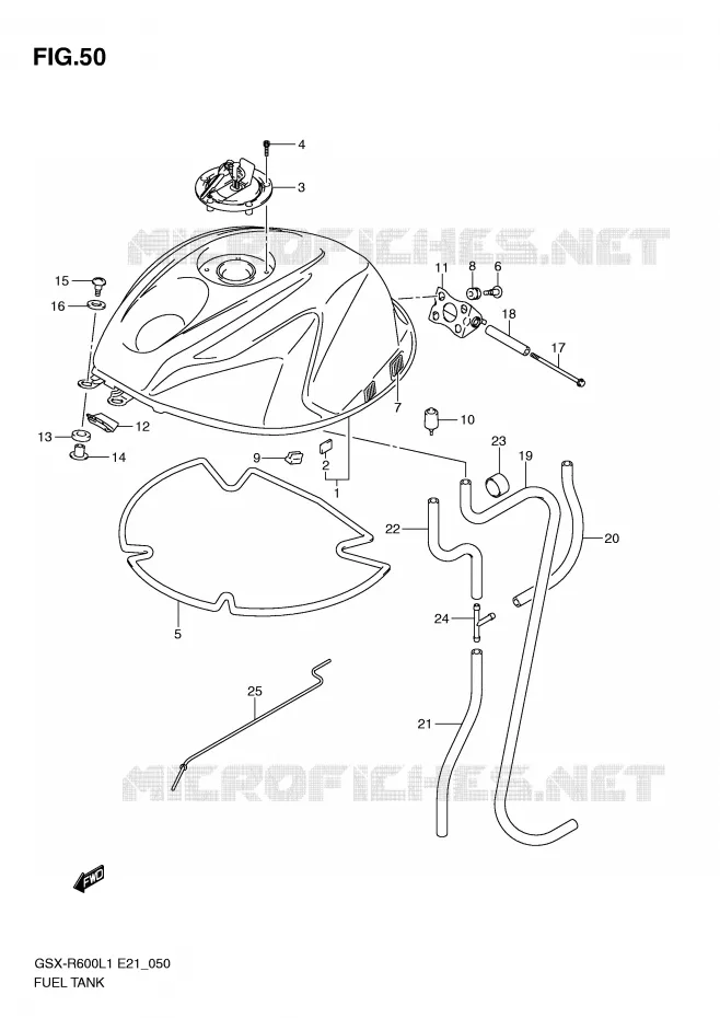 FUEL TANK (GSX-R600L1 E21) Suzuki MOTO 600 GSX-R 2011  GSX-R600UEL1(E21)