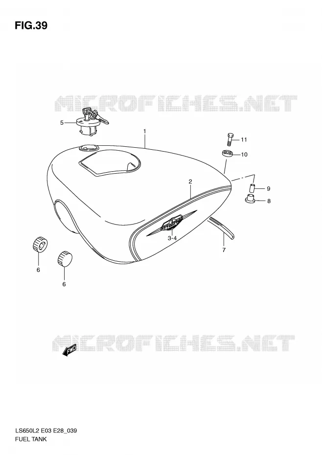 FUEL TANK (LS650L2 E33) Suzuki MOTO 650 BOULEVARD 2012  LS650L2(E03)