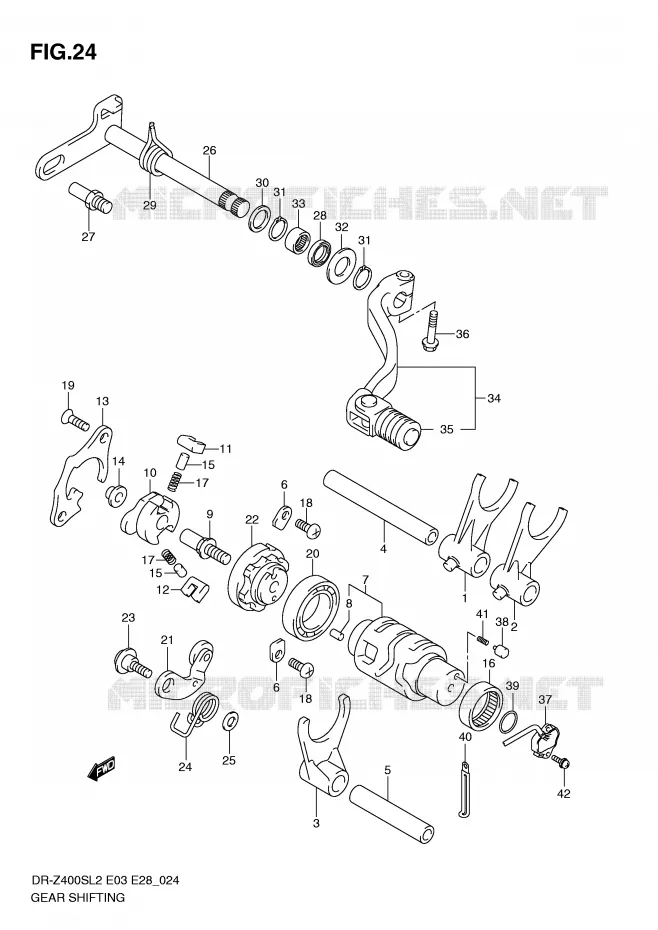 GEAR SHIFTING ASSY Suzuki MOTO 400 DR-Z 2012  DR-Z400SL2(E03)