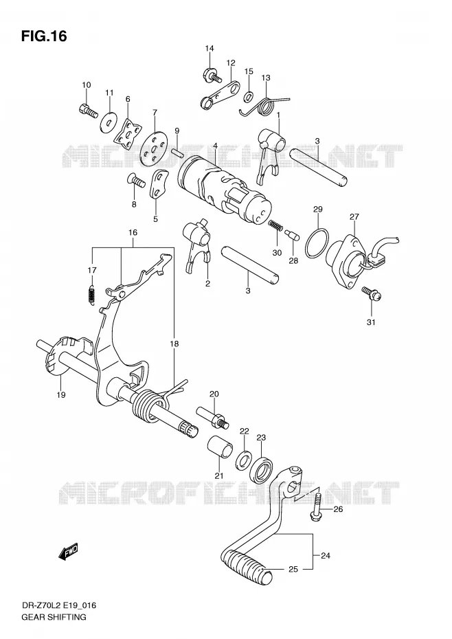 GEAR SHIFTING ASSY Suzuki MOTO 70 DR-Z 2012  DR-Z70L2(E19)