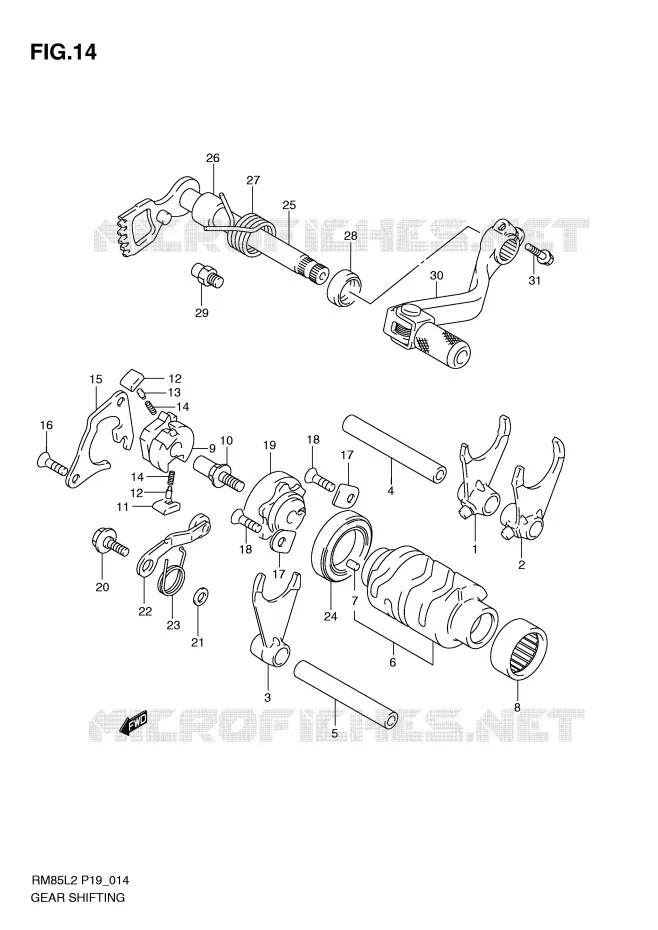 GEAR SHIFTING ASSY Suzuki MOTO 85 RM 2012  RM85LL2(P19)