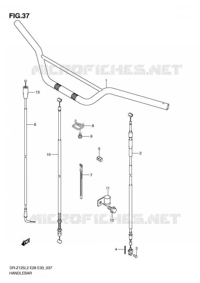 HANDLEBAR (DR-Z125L2 E28) Suzuki MOTO 125 DR-Z 2012  DR-Z125L2(E28)