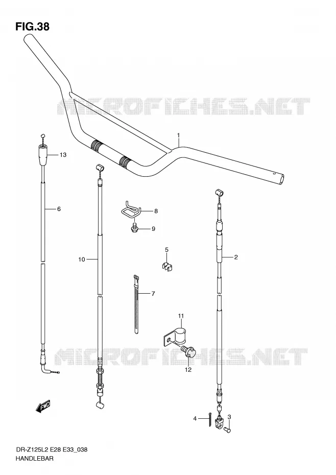 HANDLEBAR (DR-Z125L2 E33) Suzuki MOTO 125 DR-Z 2012  DR-Z125LL2(E28)