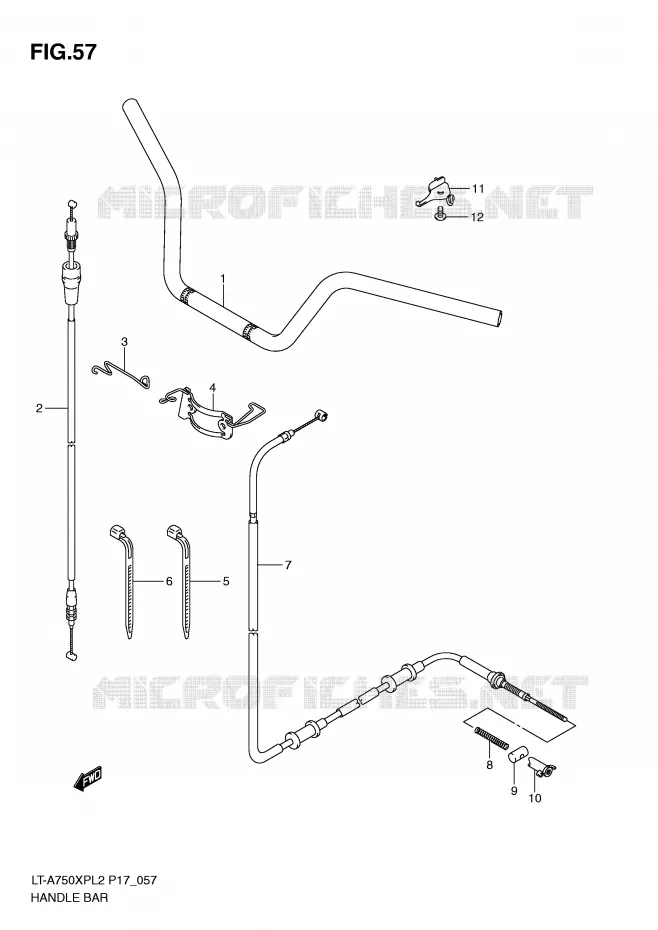 HANDLEBAR Suzuki QUAD 750 KINGQUAD 2012  LT-A750XPZL2(P17)