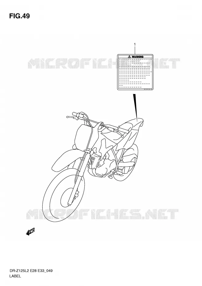 LABEL (DR-Z125L2 E28) Suzuki MOTO 125 DR-Z 2012  DR-Z125L2(E28)