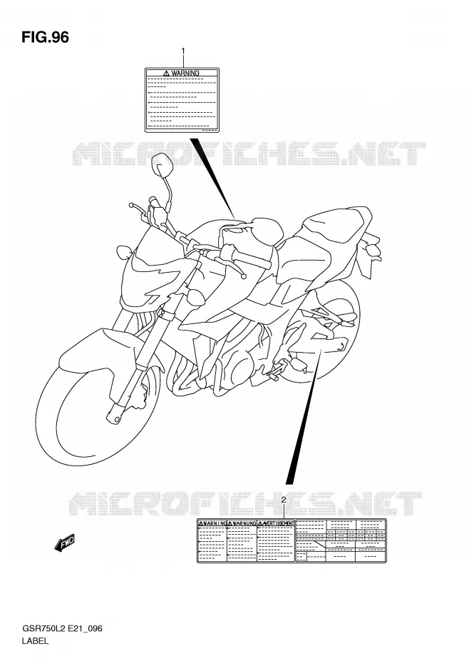 LABEL (GSR750AL2 E21) Suzuki MOTO 750 GSR 2012  GSR750L2(E21)