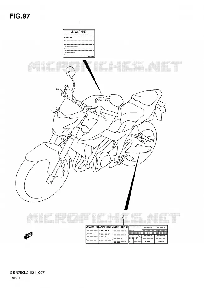 LABEL (GSR750AL2 E24) Suzuki MOTO 750 GSR 2012  GSR750AL2(E21)