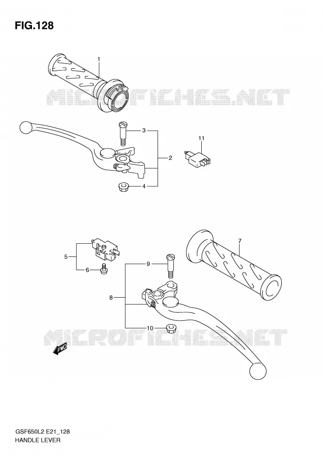 LEVERS - HANDGRIPS (GSF650UL2 E21) Suzuki MOTO 650 BANDIT 2012  GSF650UAL2(E21)