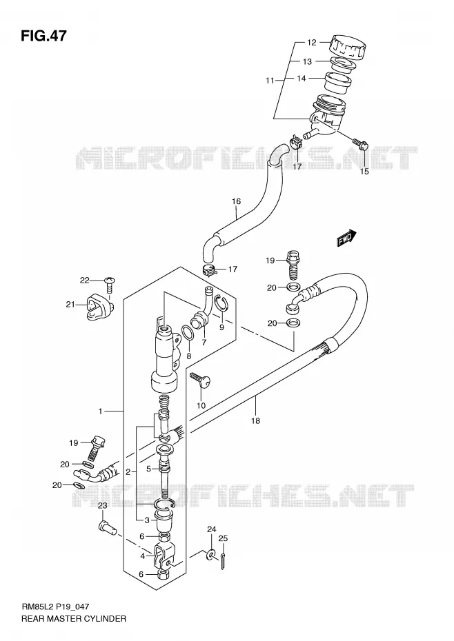 REAR BRAKE MASTER CYLINDER (RM85L2 P19) Suzuki MOTO 85 RM 2012  RM85LL2(P19)